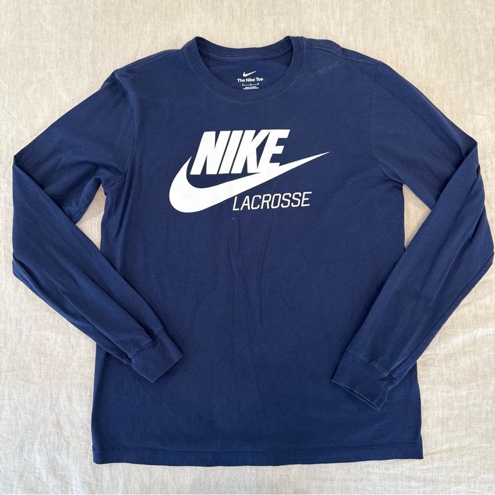 Nike Navy Long Sleeve Lacrosse Tee